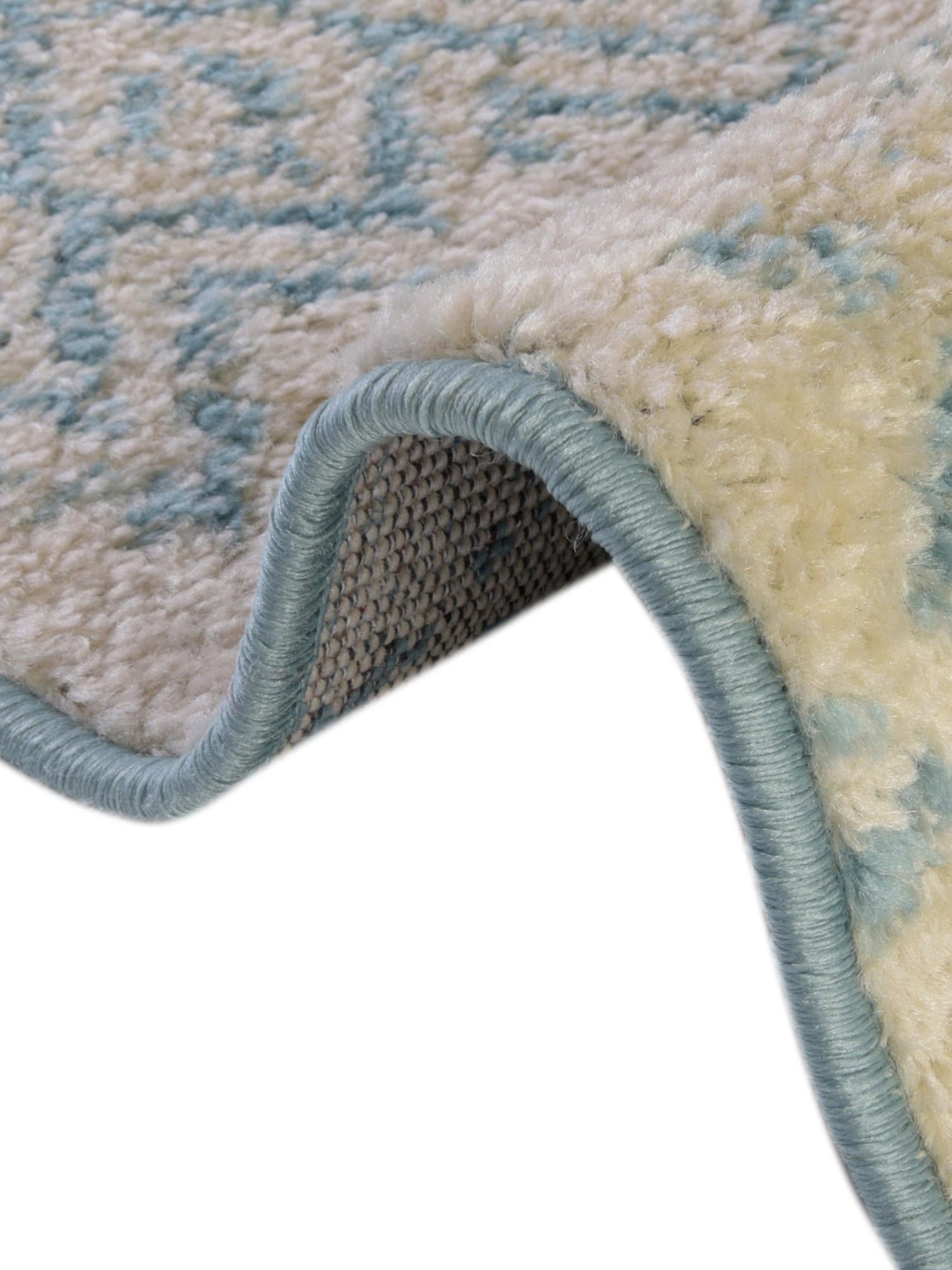 Ivory Blue 3' 1 x 3' 1 Tribal Trellis Round Area Rug Geometric Southwestern Inspired Durable Carpet for Home Interior Design for Sale at Rug Engine