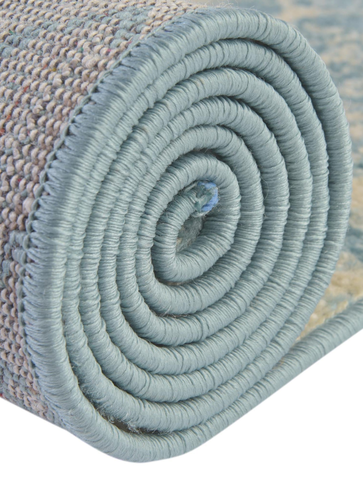 Ivory Blue 5' 3 x 5' 3 Tribal Trellis Round Area Rug Geometric Southwestern Inspired Durable Carpet for Home Interior Design for Sale at Rug Engine