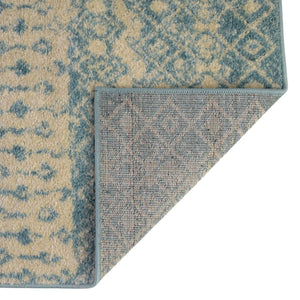 Ivory Blue 7' 10 x 7' 10 Tribal Trellis Square Area Rug Geometric Southwestern Inspired Durable Carpet for Home Interior Design for Sale at Rug Engine