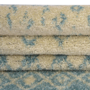 Ivory Blue 4' 1 x 4' 1 Tribal Trellis Square Area Rug Geometric Southwestern Inspired Durable Carpet for Home Interior Design for Sale at Rug Engine