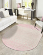 Ivory and Pink 7' 10 x 10' Tribal Trellis Oval Area Rug Geometric Southwestern Inspired Durable Carpet for Home Interior Design for Sale at Rug Engine