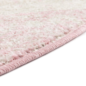 Ivory and Pink 3' 3 x 3' 3 Tribal Trellis Round Area Rug Geometric Southwestern Inspired Durable Carpet for Home Interior Design for Sale at Rug Engine