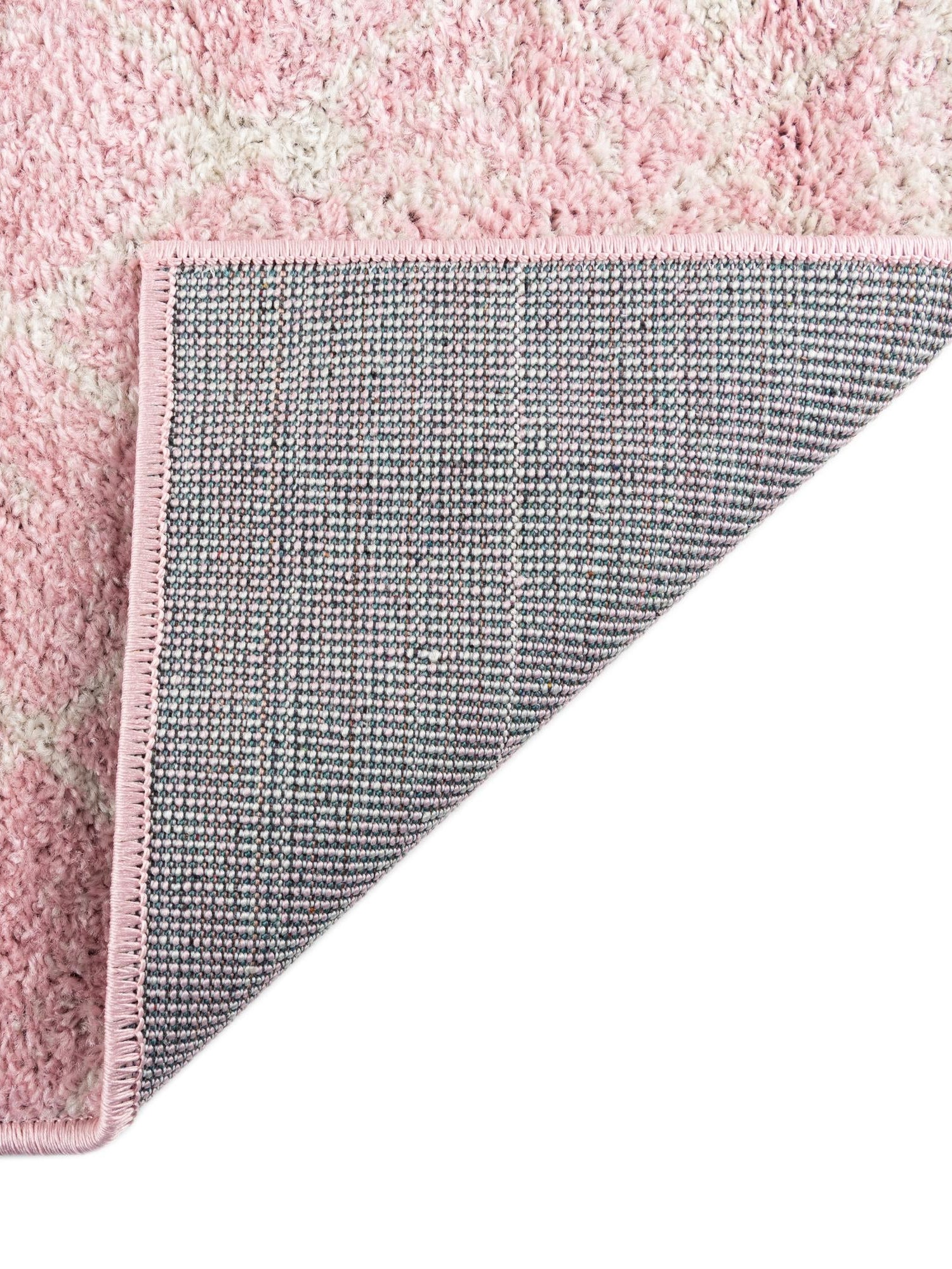 Ivory and Pink 4' x 4' Tribal Trellis Square Area Rug Geometric Southwestern Inspired Durable Carpet for Home Interior Design for Sale at Rug Engine