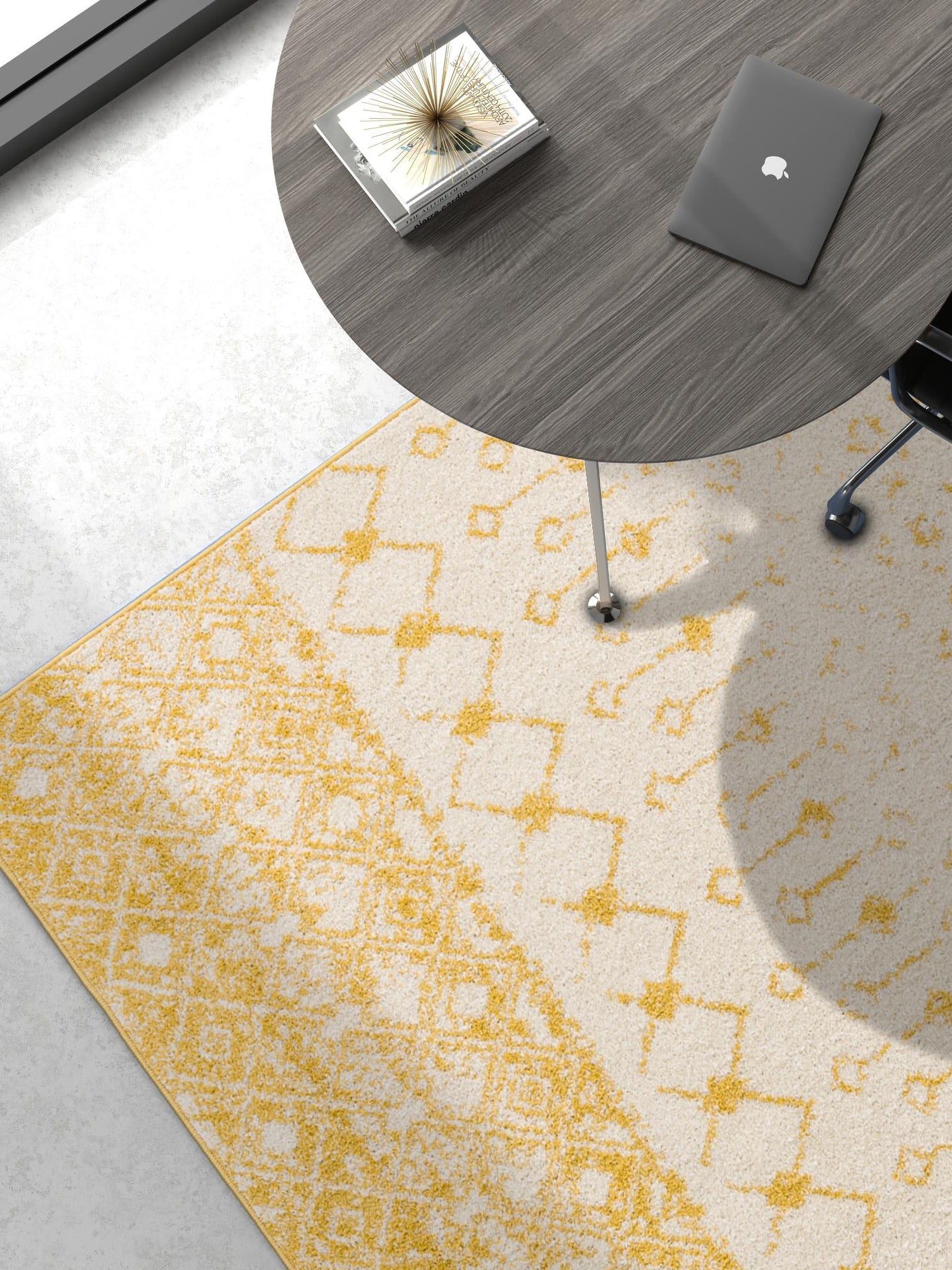 Ivory and Yellow 2' x 3' 1 Tribal Trellis Rectangle Area Rug Geometric Southwestern Inspired Durable Carpet for Home Interior Design for Sale at Rug Engine