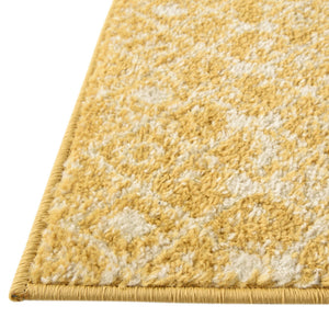 Ivory and Yellow 7' 10 x 10' Tribal Trellis Rectangle Area Rug Geometric Southwestern Inspired Durable Carpet for Home Interior Design for Sale at Rug Engine