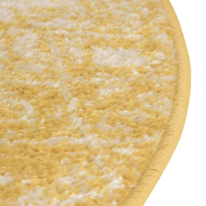 Ivory and Yellow 5' 3 x 5' 3 Tribal Trellis Round Area Rug Geometric Southwestern Inspired Durable Carpet for Home Interior Design for Sale at Rug Engine