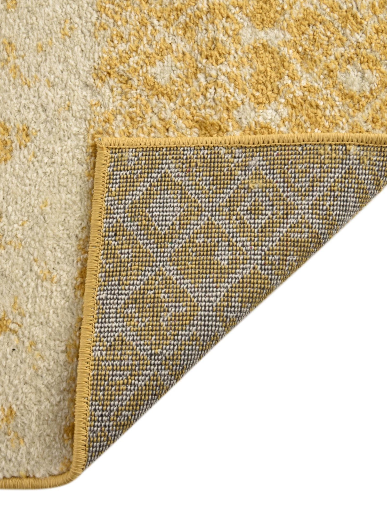 Ivory and Yellow 3' 1 x 3' 1 Tribal Trellis Square Area Rug Geometric Southwestern Inspired Durable Carpet for Home Interior Design for Sale at Rug Engine