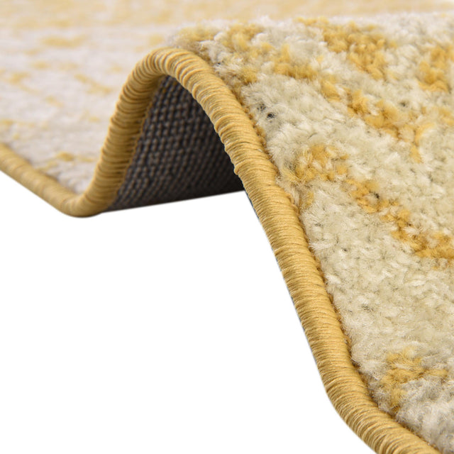 Ivory and Yellow 4' 1 x 4' 1 Tribal Trellis Square Area Rug Geometric Southwestern Inspired Durable Carpet for Home Interior Design for Sale at Rug Engine