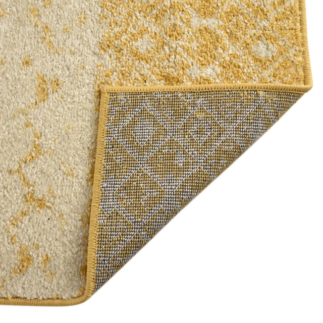Ivory and Yellow 2' x 7' 1 Tribal Trellis Runner Area Rug Geometric Southwestern Inspired Durable Carpet for Home Interior Design for Sale at Rug Engine