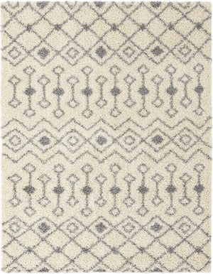 Ivory 8' x 10' Moroccan Trellis Shag Rectangle Rug