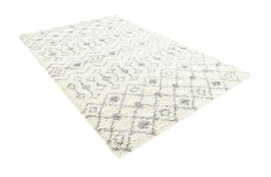 Ivory 6' 1 x 9' Moroccan Trellis Shag Rectangle Area Rug Thick Soft Touch Fluffy & Plush Shaggy Pile