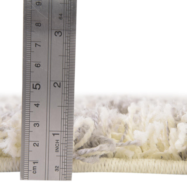 Ivory 5' 3 x 8' Moroccan Trellis Shag Rectangle Rug