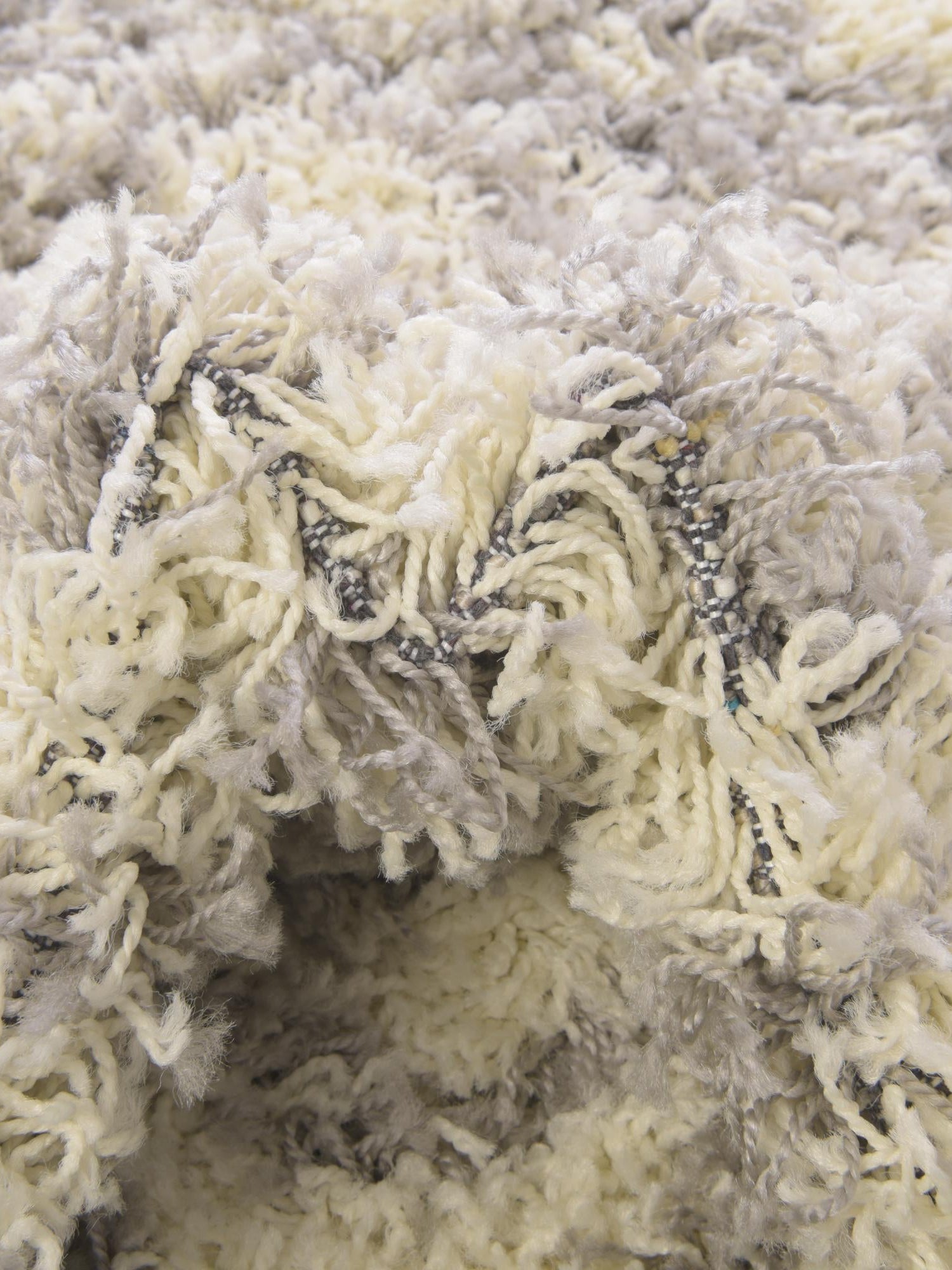 Ivory 2' x 3' 1 Moroccan Trellis Shag Rectangle Area Rug Thick Soft Touch Fluffy & Plush Shaggy Pile 100% Polypropylene Geometric Traditional Carpet for Sale at Rug Engine