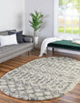 Ivory 8' x 10' Moroccan Trellis Shag Oval Rug