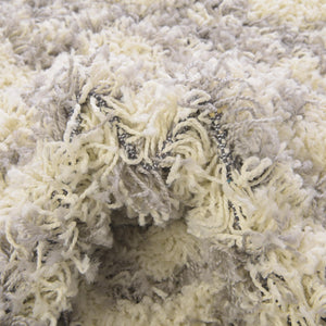 Ivory 6' 1 x 6' 1 Moroccan Trellis Shag Square Area Rug Thick Soft Touch Fluffy & Plush Shaggy Pile