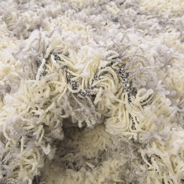 Ivory 6' 1 x 6' 1 Moroccan Trellis Shag Square Area Rug Thick Soft Touch Fluffy & Plush Shaggy Pile