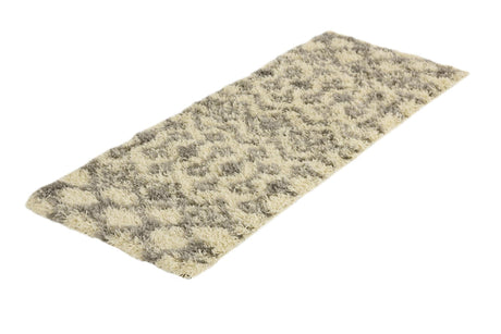 Ivory 2' x 5' 1 Moroccan Trellis Shag Runner Area Rug Thick Soft Touch Fluffy & Plush Shaggy Pile 100% Polypropylene Geometric Traditional Carpet for Sale at Rug Engine