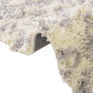 Ivory 2' 7 x 12' Moroccan Trellis Shag Runner Area Rug Thick Soft Touch Fluffy & Plush Shaggy Pile