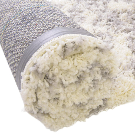 Ivory 2' x 7' 1 Moroccan Trellis Shag Runner Area Rug Thick Soft Touch Fluffy & Plush Shaggy Pile 100% Polypropylene Geometric Traditional Carpet for Sale at Rug Engine