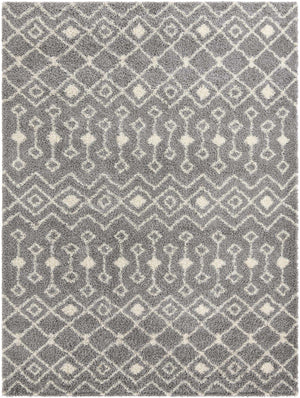 Gray 11' x 14' Moroccan Trellis Shag Rectangle Rug