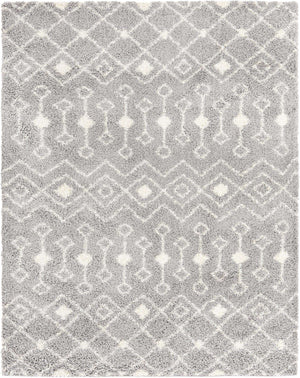 Gray 8' x 10' Moroccan Trellis Shag Rectangle Rug