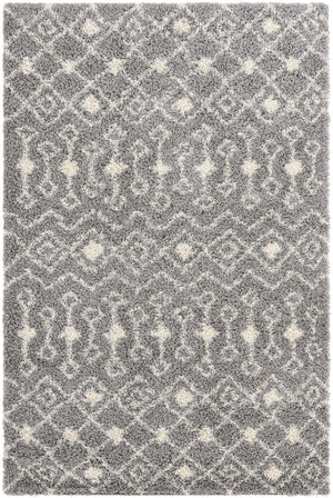 Gray 6' 1 x 9' Moroccan Trellis Shag Rectangle Area Rug Thick Soft Touch Fluffy & Plush Shaggy Pile