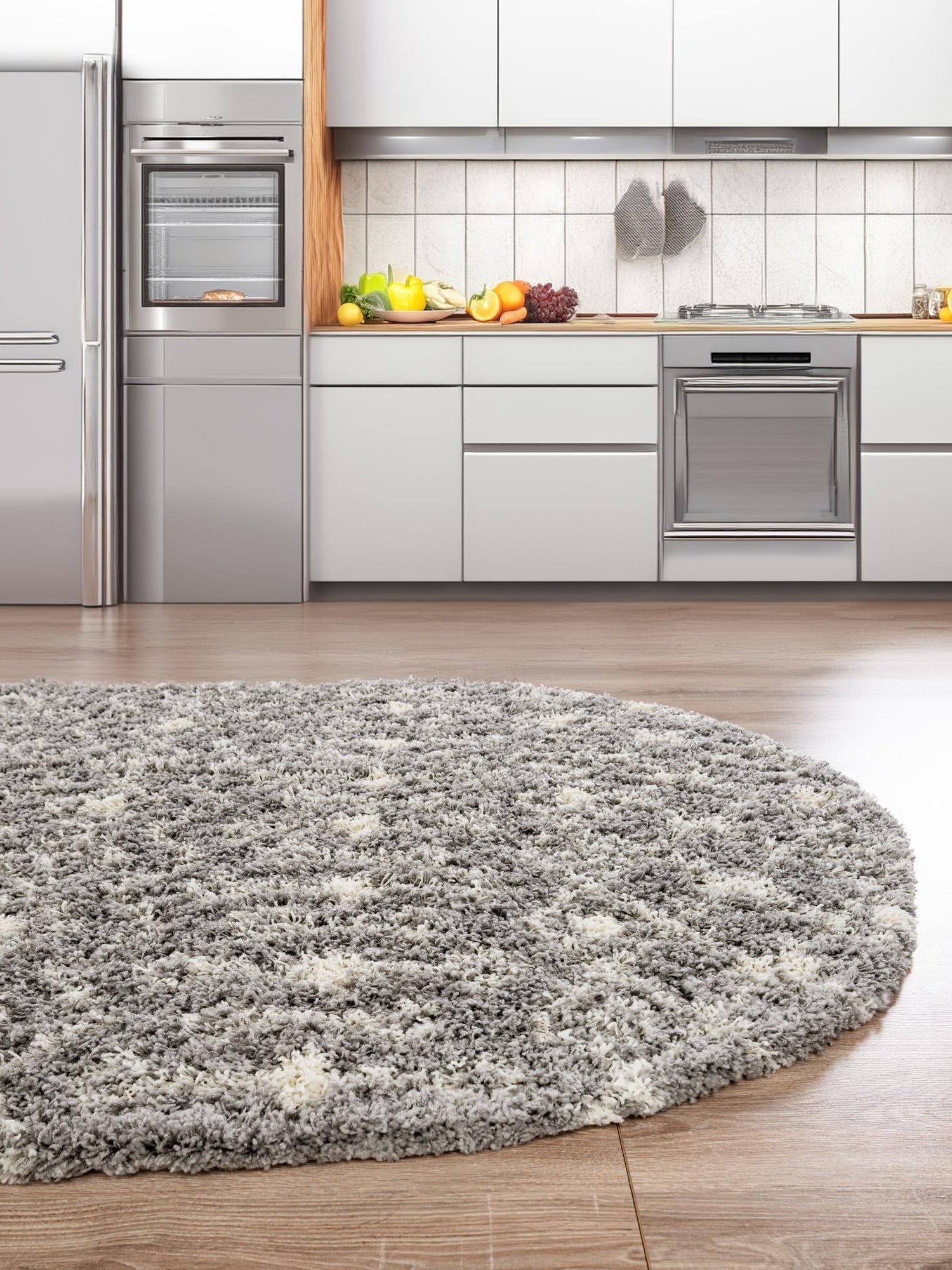 Gray 5' 3 x 8' Moroccan Trellis Shag Oval Area Rug Thick Soft Touch Fluffy & Plush Shaggy Pile 100% Polypropylene Geometric Traditional Carpet for Sale at Rug Engine