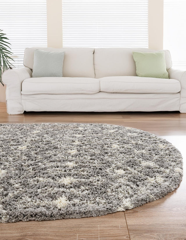 Gray 7' 10 x 10' Moroccan Trellis Shag Oval Area Rug Thick Soft Touch Fluffy & Plush Shaggy Pile
