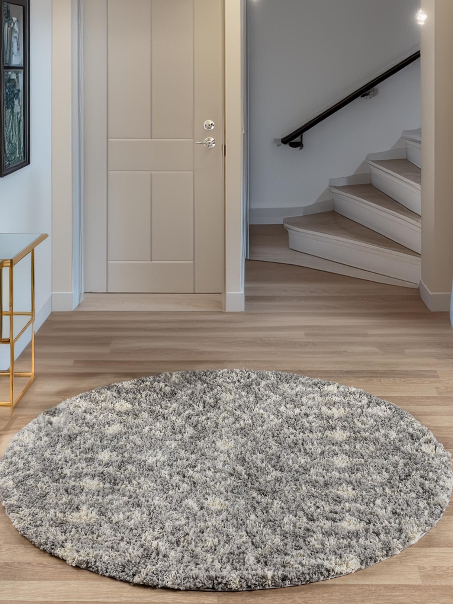 Gray 10' x 10' Moroccan Trellis Shag Round Area Rug Thick Soft Touch Fluffy & Plush Shaggy Pile 100% Polypropylene Geometric Traditional Carpet for Sale at Rug Engine