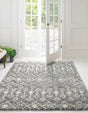 Gray 4' x 4' Moroccan Trellis Shag Square Rug