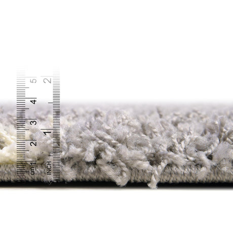 Gray 7' 10 x 7' 10 Moroccan Trellis Shag Square Area Rug Thick Soft Touch Fluffy & Plush Shaggy Pile 100% Polypropylene Geometric Traditional Carpet for Sale at Rug Engine