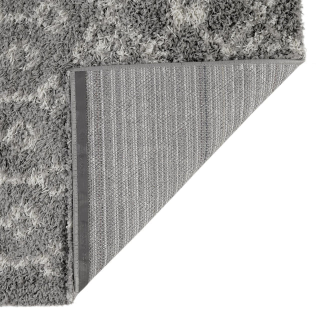 Gray 6' x 6' Moroccan Trellis Shag Square Rug