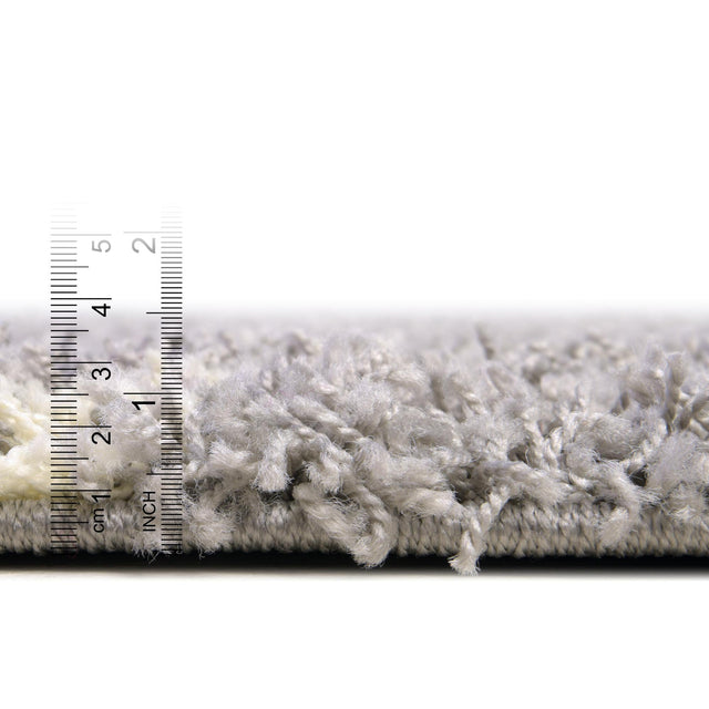 Gray 3' x 10' Moroccan Trellis Shag Runner Rug