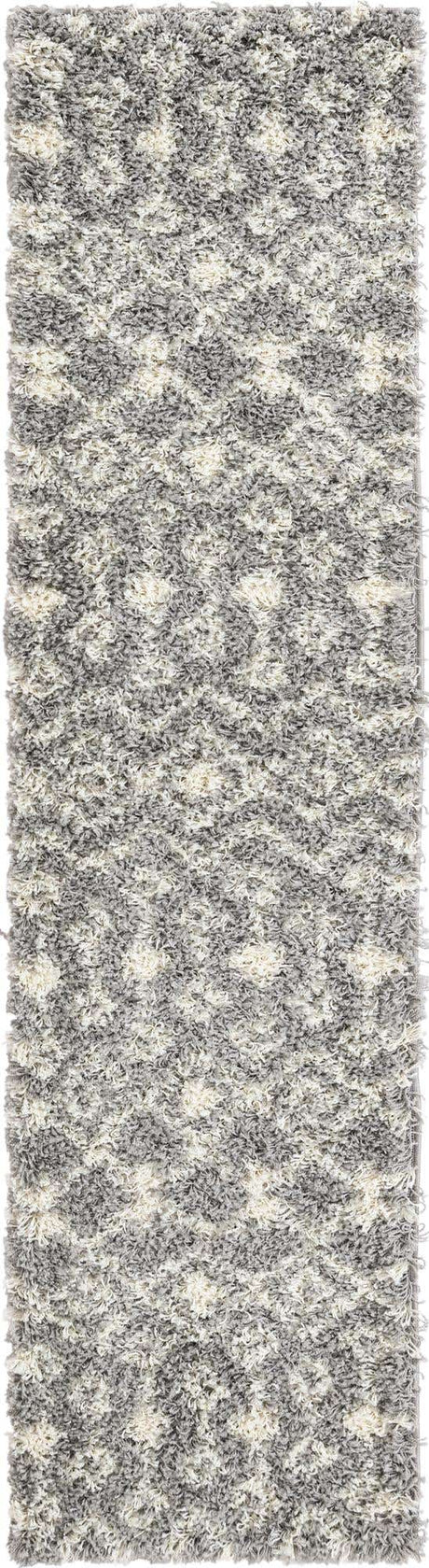 Gray 2' x 8' Moroccan Trellis Shag Runner Rug