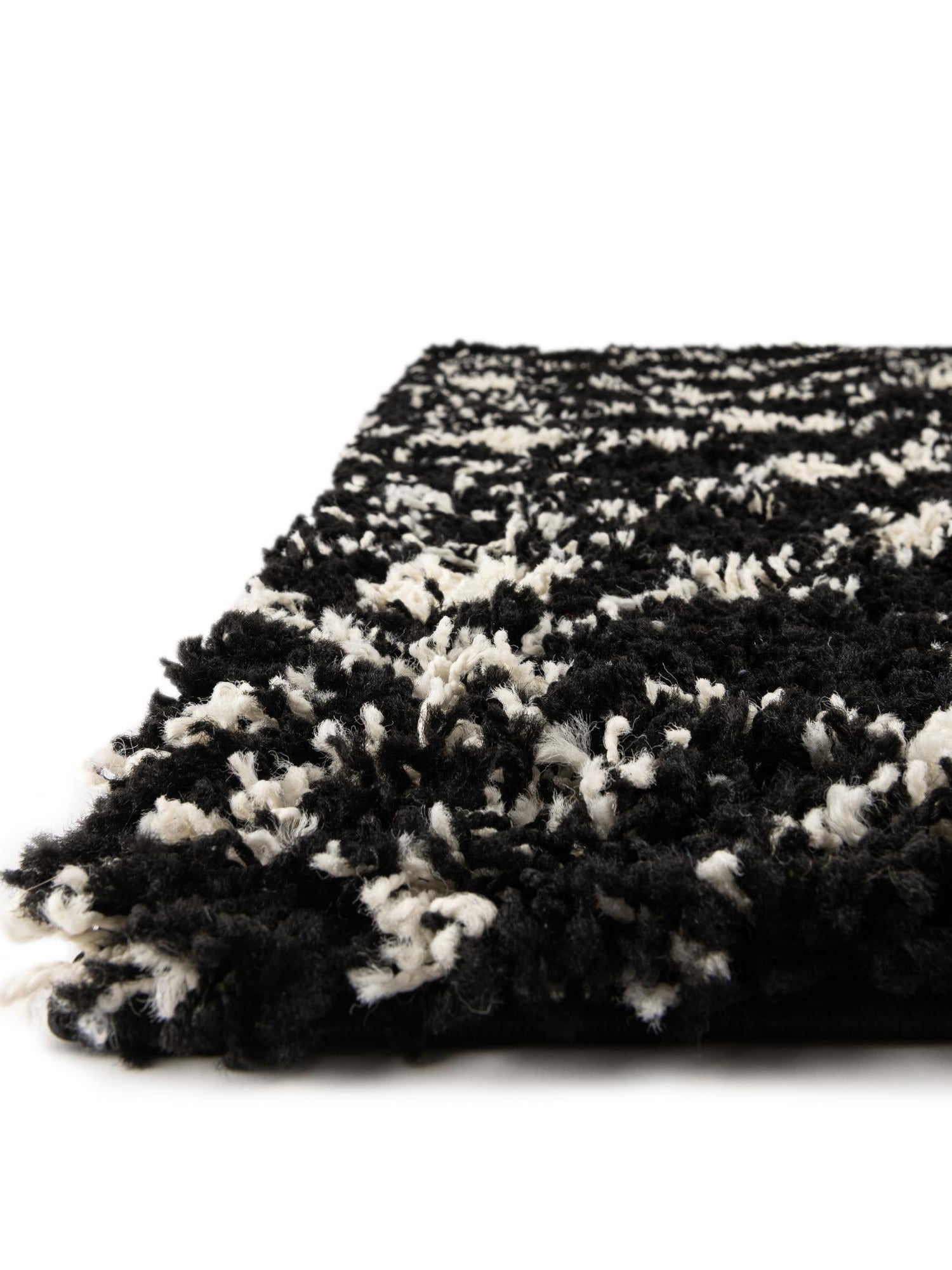Black and White 10' 8 x 14' Moroccan Trellis Shag Rectangle Area Rug Thick Soft Touch Fluffy & Plush Shaggy Pile 100% Polypropylene Geometric Traditional Carpet for Sale at Rug Engine