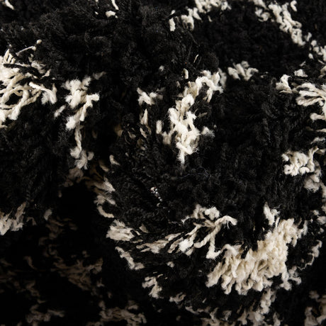 Black and White 10' 8 x 14' Moroccan Trellis Shag Rectangle Area Rug Thick Soft Touch Fluffy & Plush Shaggy Pile 100% Polypropylene Geometric Traditional Carpet for Sale at Rug Engine