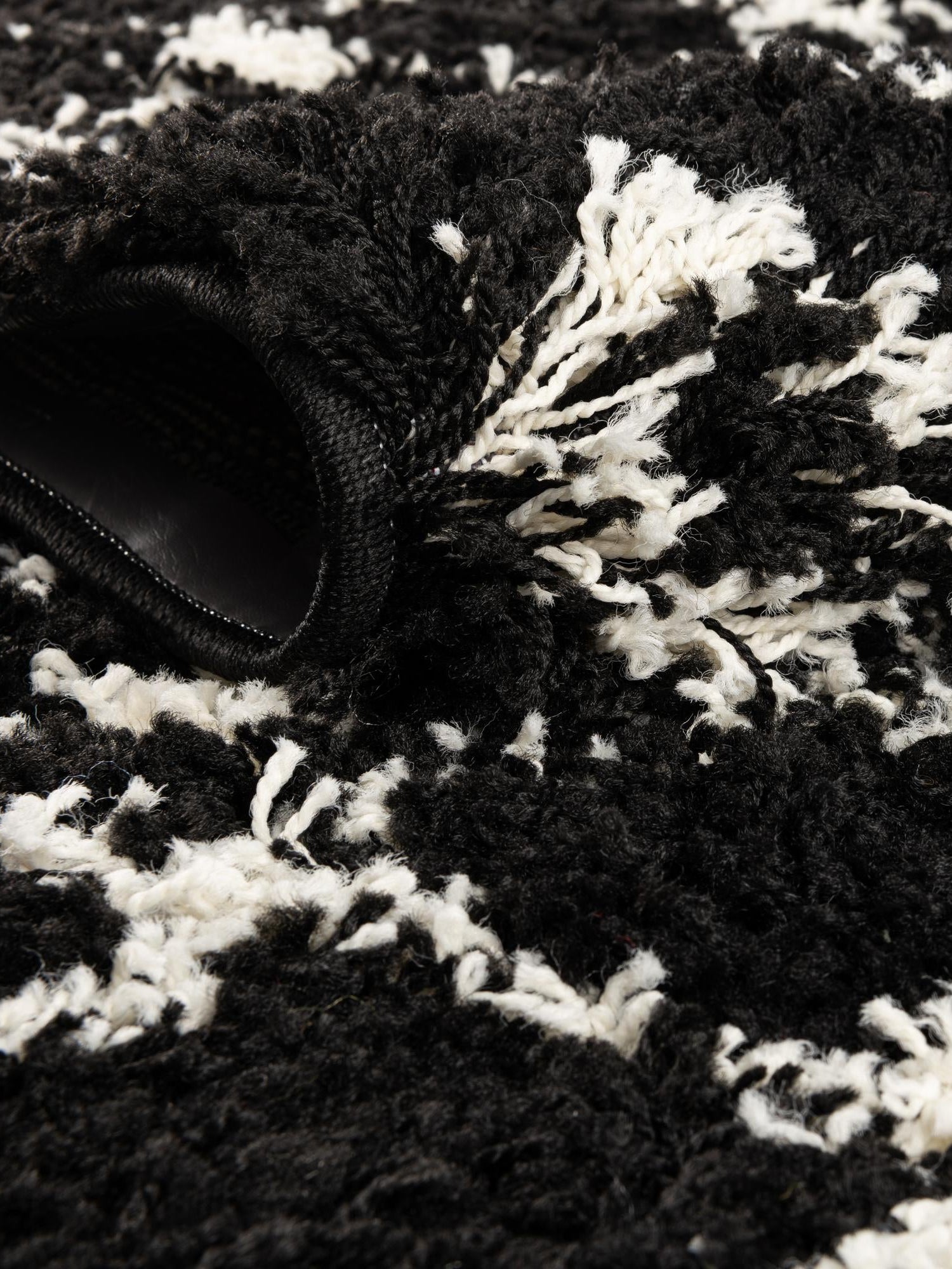 Black and White 10' x 10' Moroccan Trellis Shag Square Area Rug Thick Soft Touch Fluffy & Plush Shaggy Pile 100% Polypropylene Geometric Traditional Carpet for Sale at Rug Engine