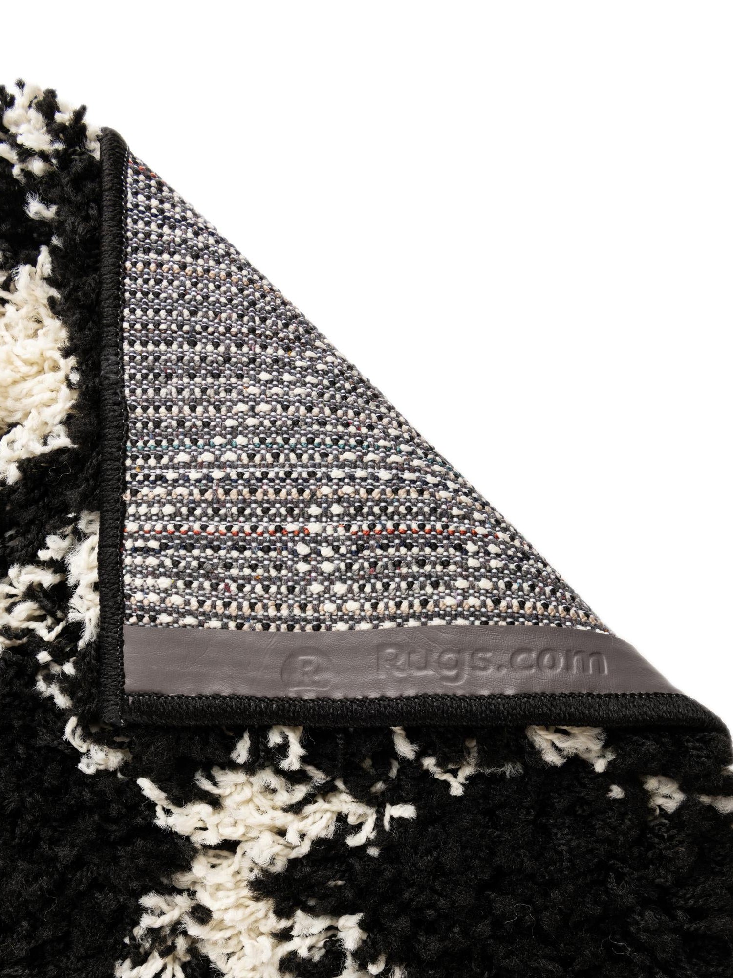 Black and White 3' 1 x 3' 1 Moroccan Trellis Shag Square Area Rug Thick Soft Touch Fluffy & Plush Shaggy Pile 100% Polypropylene Geometric Traditional Carpet for Sale at Rug Engine
