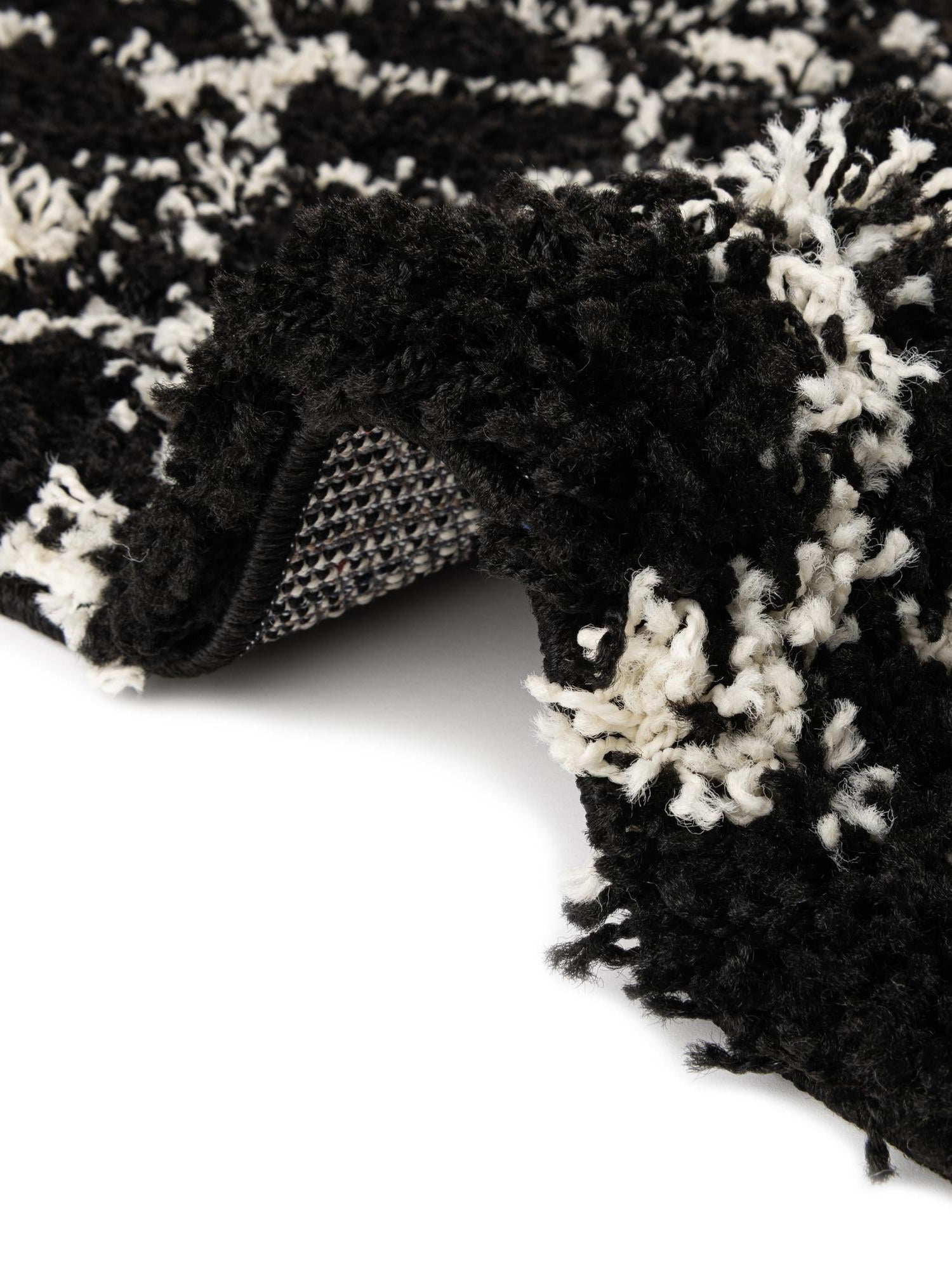 Black and White 10' x 10' Moroccan Trellis Shag Square Area Rug Thick Soft Touch Fluffy & Plush Shaggy Pile 100% Polypropylene Geometric Traditional Carpet for Sale at Rug Engine