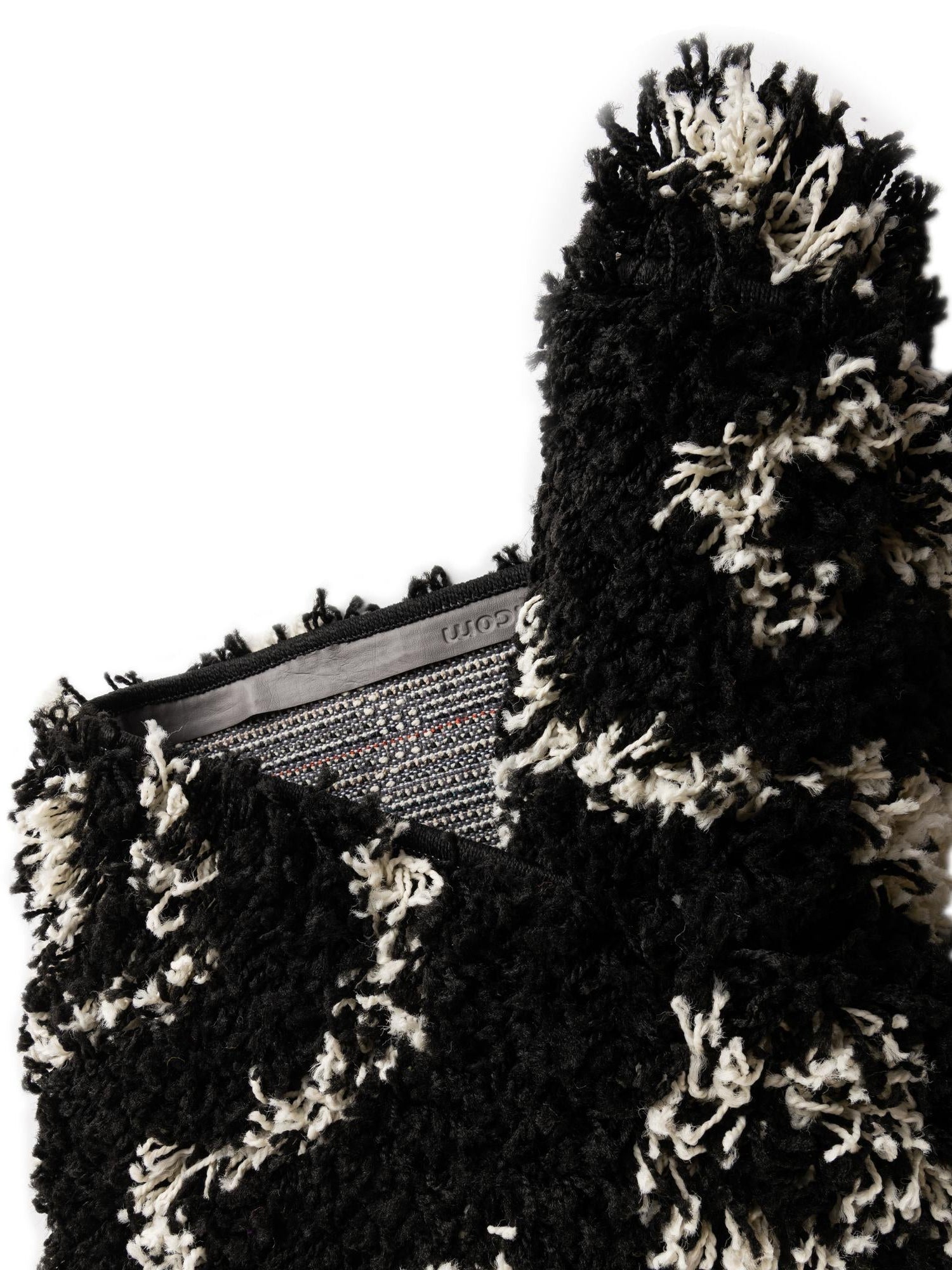 Black and White 2' x 5' 1 Moroccan Trellis Shag Runner Area Rug Thick Soft Touch Fluffy & Plush Shaggy Pile 100% Polypropylene Geometric Traditional Carpet for Sale at Rug Engine
