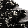 Black and White 3' 3 x 16' 5 Moroccan Trellis Shag Runner Area Rug Thick Soft Touch Fluffy & Plush Shaggy Pile