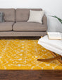 Yellow 4' x 6' Moroccan Trellis Shag Rectangle Rug