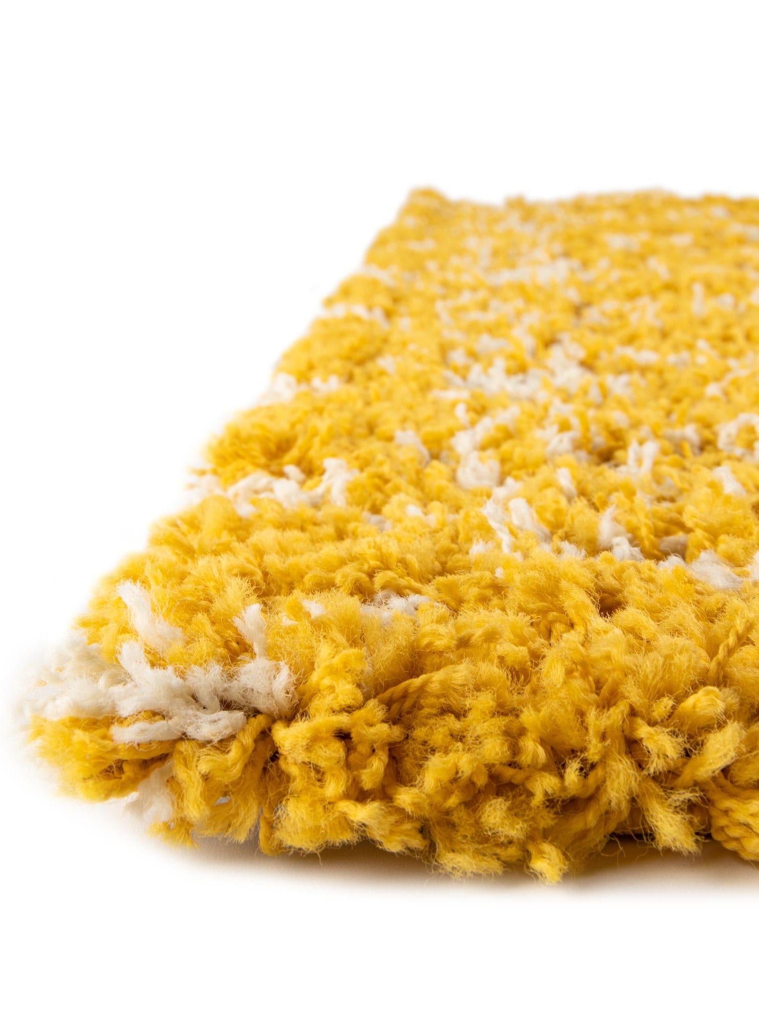 Yellow 4' 1 x 6' 1 Moroccan Trellis Shag Rectangle Area Rug Thick Soft Touch Fluffy & Plush Shaggy Pile 100% Polypropylene Geometric Traditional Carpet for Sale at Rug Engine