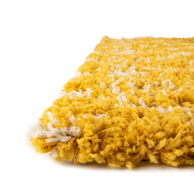 Yellow 4' x 6' Moroccan Trellis Shag Rectangle Rug