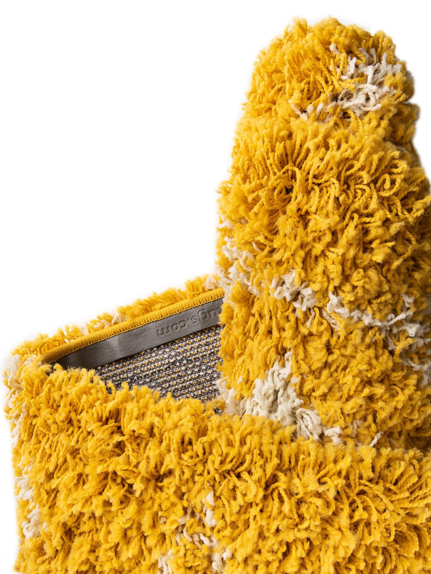 Yellow 4' 1 x 6' 1 Moroccan Trellis Shag Rectangle Area Rug Thick Soft Touch Fluffy & Plush Shaggy Pile 100% Polypropylene Geometric Traditional Carpet for Sale at Rug Engine