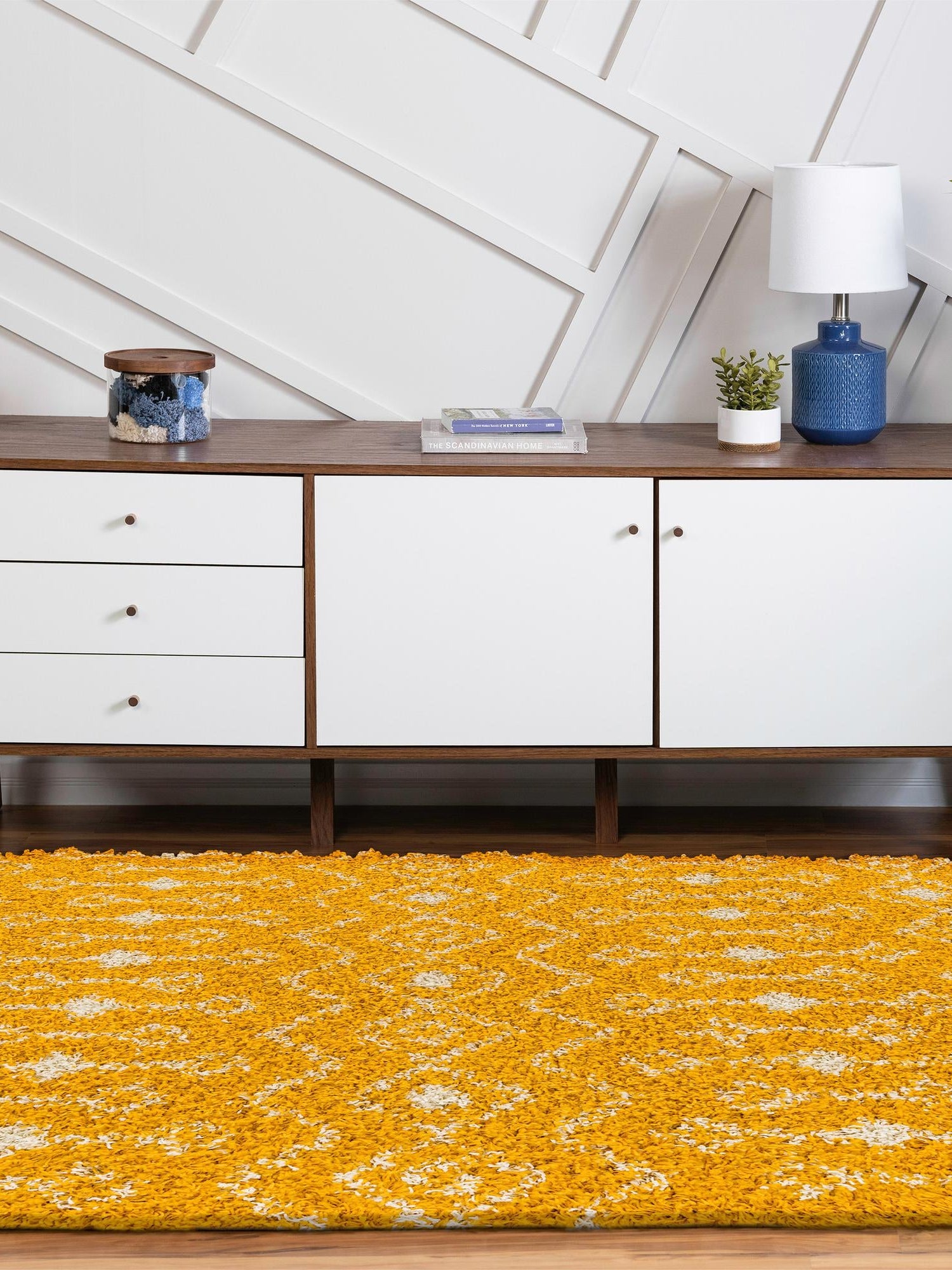 Yellow 7' 10 x 10' Moroccan Trellis Shag Oval Area Rug Thick Soft Touch Fluffy & Plush Shaggy Pile 100% Polypropylene Geometric Traditional Carpet for Sale at Rug Engine