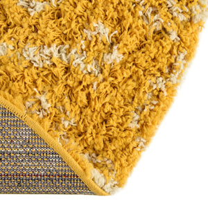 Yellow 3' 3 x 3' 3 Moroccan Trellis Shag Round Rug