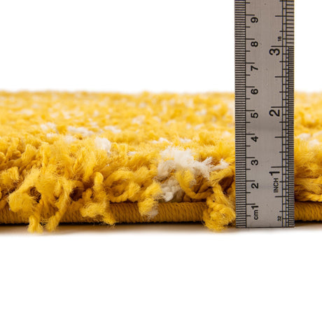 Yellow 10' x 10' Moroccan Trellis Shag Square Area Rug Thick Soft Touch Fluffy & Plush Shaggy Pile 100% Polypropylene Geometric Traditional Carpet for Sale at Rug Engine