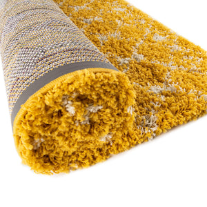 Yellow 3' 3 x 3' 3 Moroccan Trellis Shag Square Rug