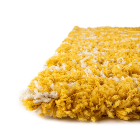 Yellow 2' 7 x 12' Moroccan Trellis Shag Runner Area Rug Thick Soft Touch Fluffy & Plush Shaggy Pile 100% Polypropylene Geometric Traditional Carpet for Sale at Rug Engine